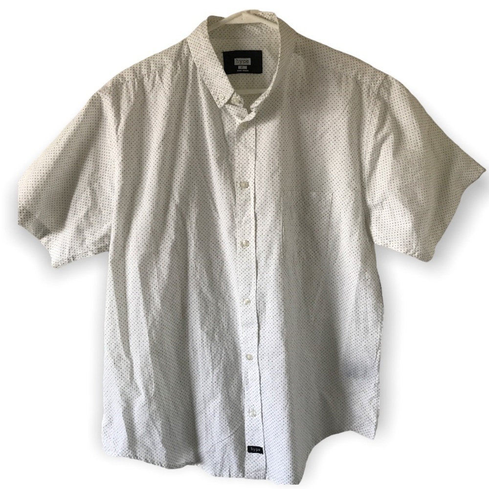 *New* hype white short sleeve button down shirt
